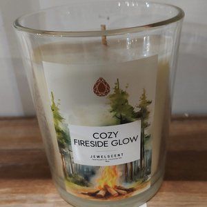 Jewel Scent 18oz Cozy Fireside Glow Candle with Surprise Earrings